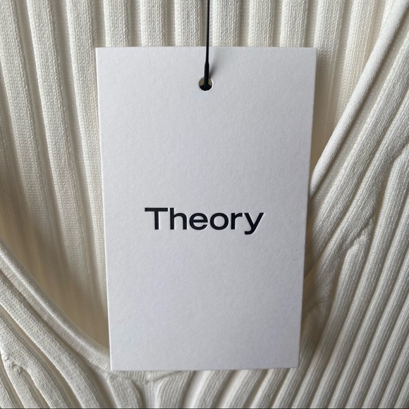 Theory Ribbed Flared Tank Top in White Size M - Picture 6 of 8